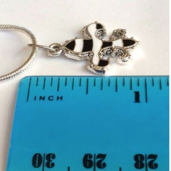 Silver Fleur de Lis Necklace 18" Nola Saints - Picture 7 of 8